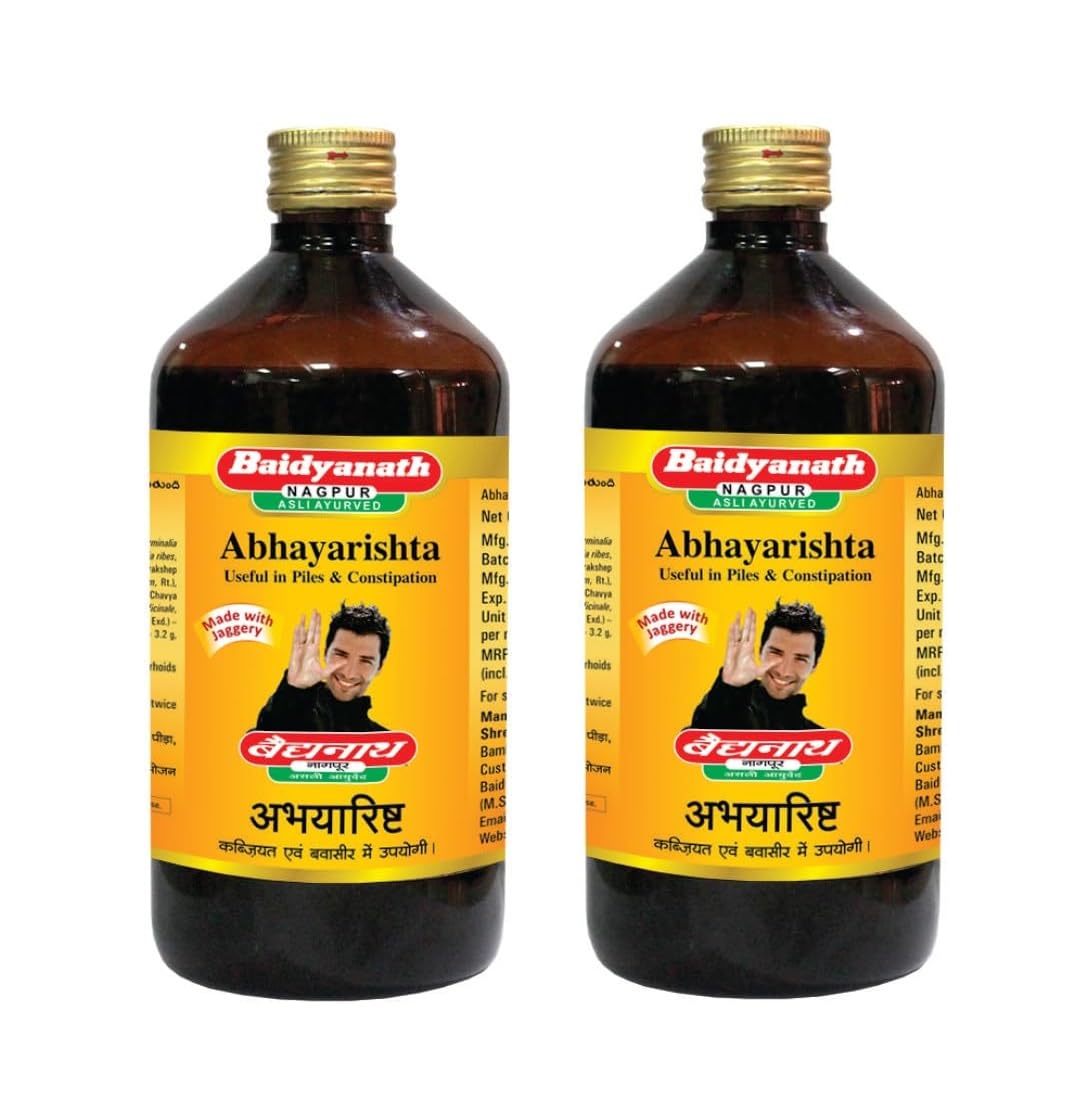 Baidyanath Asli Ayurved Abhyarishta Syrup – 450 ML-(Pack Of 2)- Useful in Piles & Constipation Relief Tonic