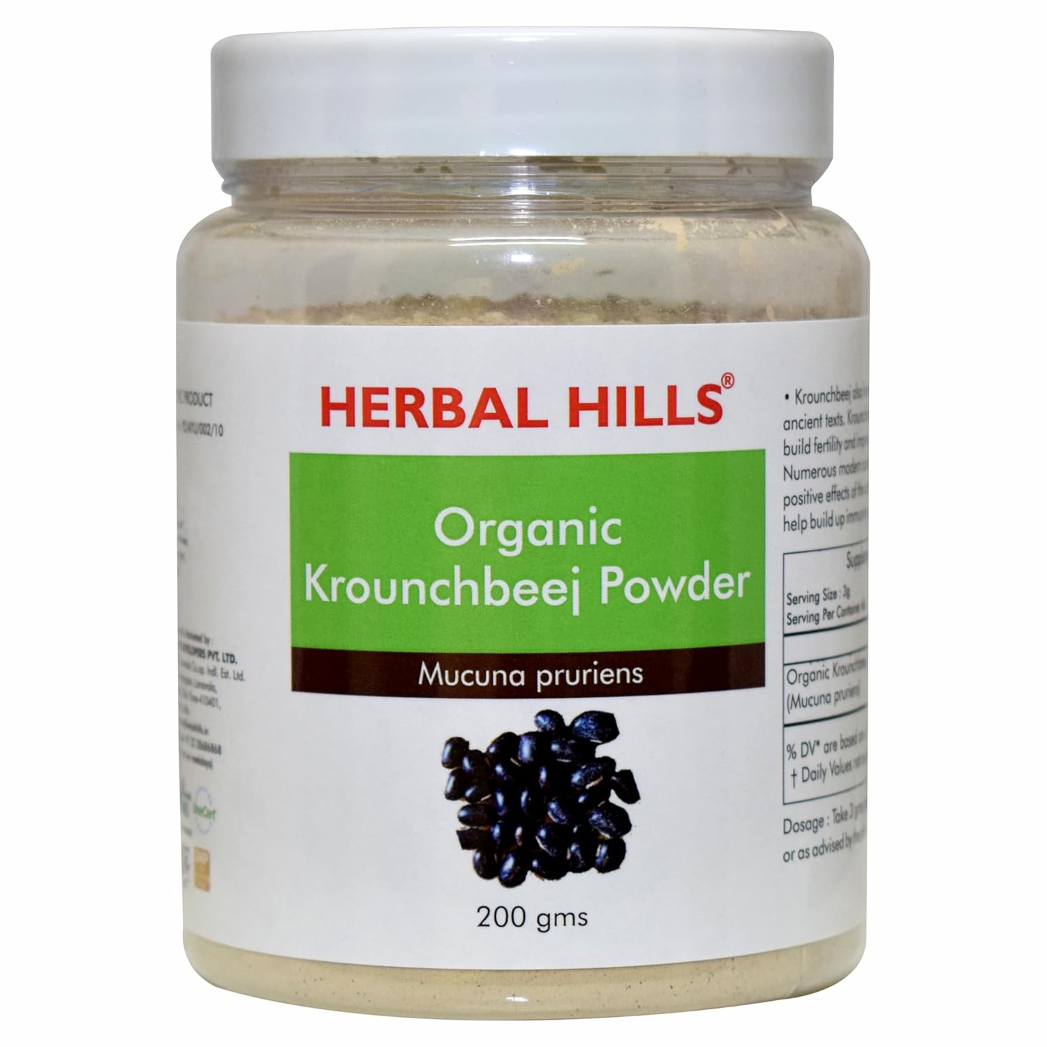 Herbal Hills Organic Konch Beej/Kaunch Beej/Krounchbeej Powder | 200 Gms