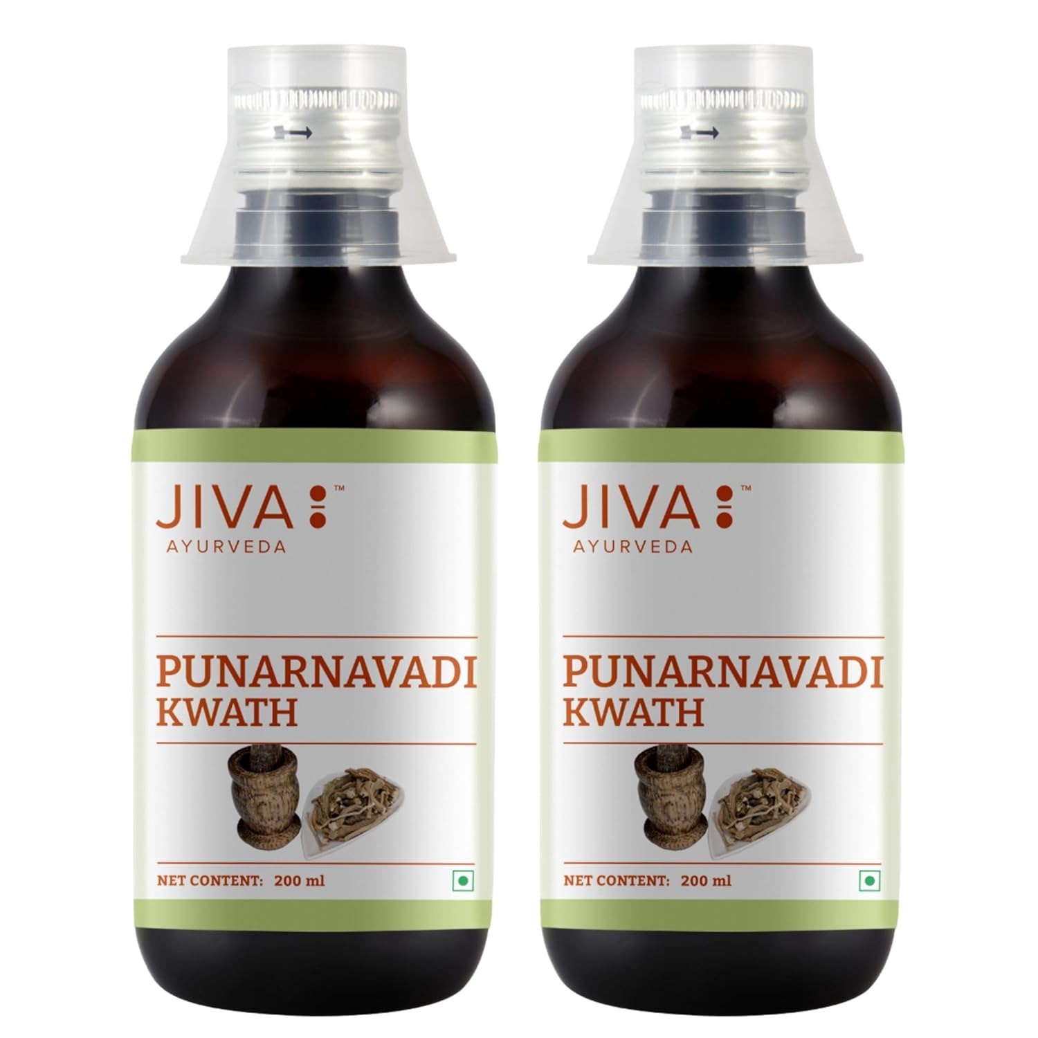 Jiva Punarnavadi Kwath Ayurvedic Herb For Kidney Support & Detoxification | Digestive Health | 100% Ayurvedic & Natural -200ml (Pack of 2)