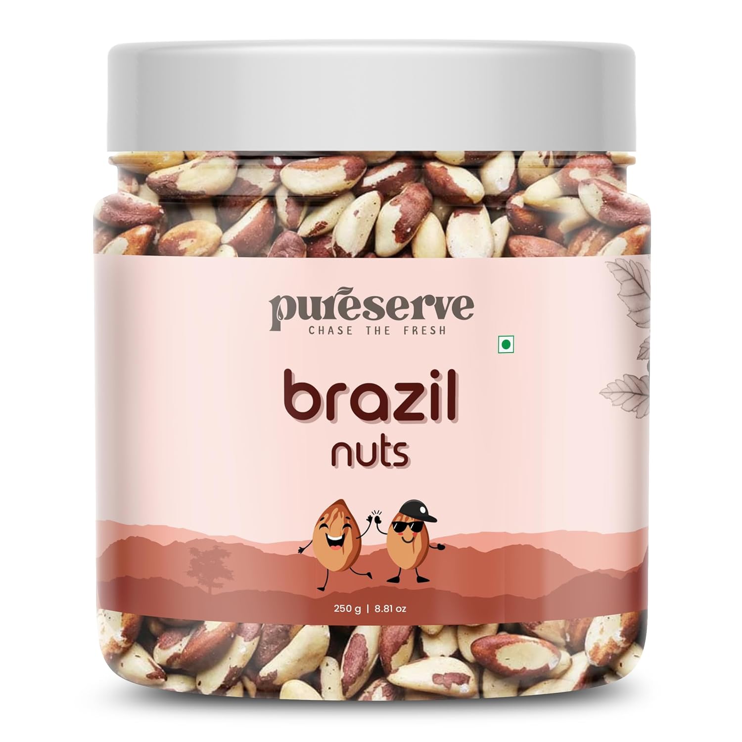 Pureserve Premium Brazil Nuts 250g – Rich in Selenium & Healthy Fats | Heart & Brain Health | Energy-Boosting, Keto-Friendly Snack | Vegan Protein & Antioxidant Superfood Dry Fruit