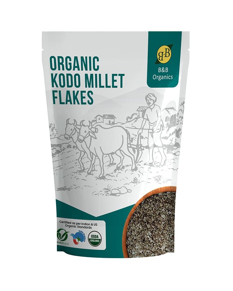 B&B Organics Kodo Millet Flakes (1 kg)/ Varagu Aval/Traditional Millet Flakes