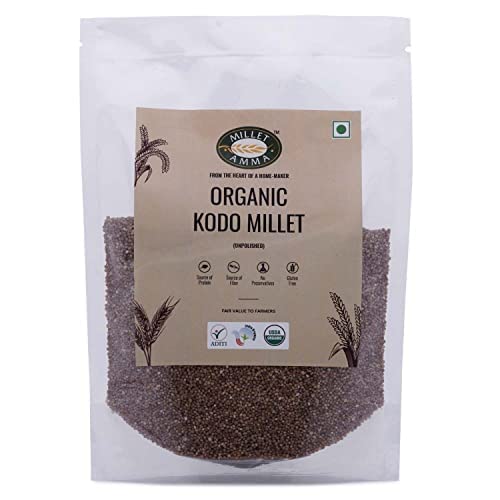 Millet Amma Unpolished CERTIFIED ORGANIC Little Millet Grains | 1 Kg Pack | (Same | Samalu | Kutki | Samai) | Rich in Fibre Than Rice & Dietary Fibre, High Protein, Gluten Free |