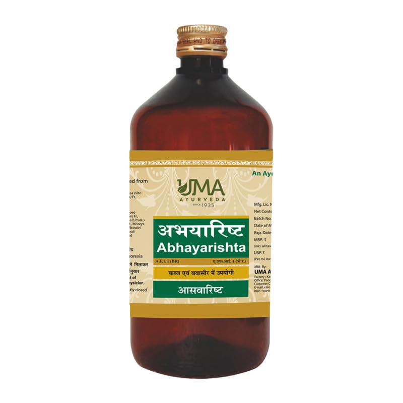 Uma Ayurveda Abhayarishta – Ayurvedic Tonic for Women Men Useful in Digestive Health Constipation Relief 450 ml