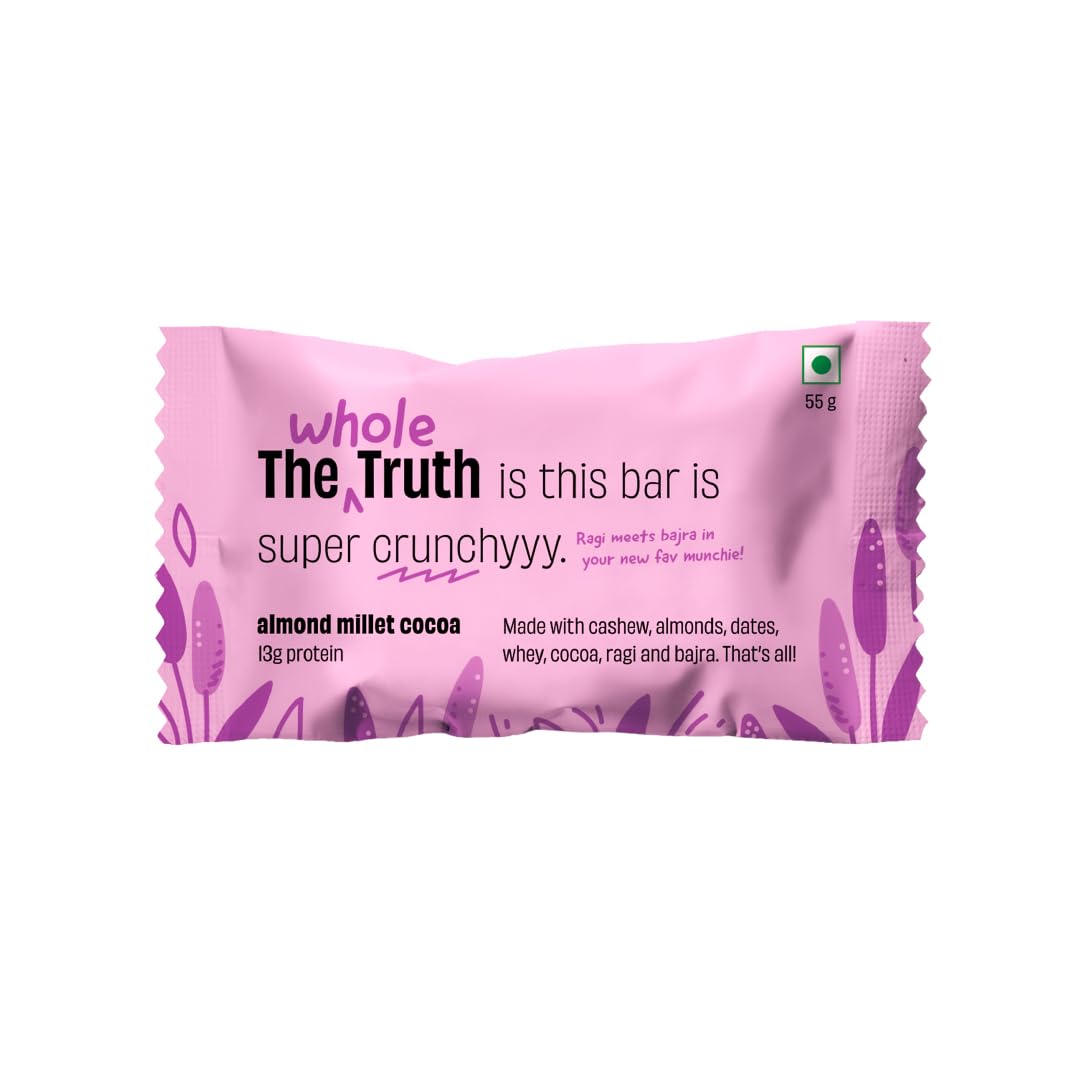 The Whole Truth | 13g Protein Bar | Almond Millet Cocoa | No Refined Sugar | No Added Flavours | No Preservatives