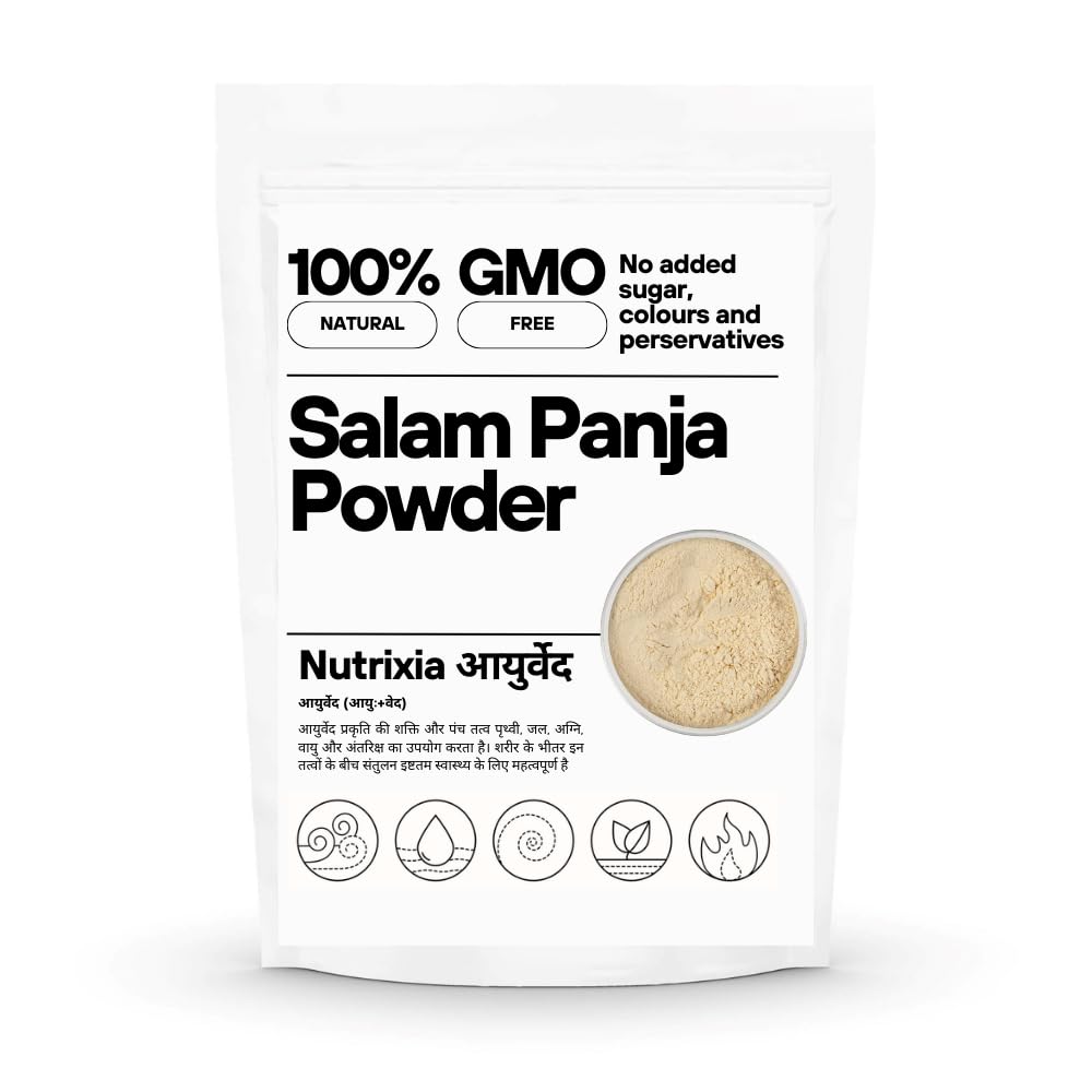 Salam Panja Powder | Orchis Latifolia | Salep, Salab Panja, Wild Orchid | 100% Pure & Natural | Supports Strength, Stamina, Energy & Wellness | Ayurvedic Herb | 25 Gms |