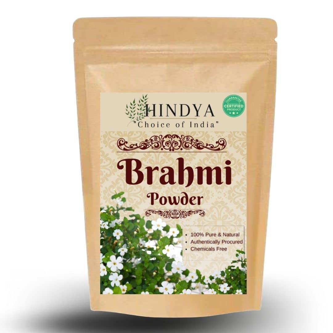 Hindya Ayurvedic Luxury 100% Organic Unscented Brahmi Powder | Bacopa Monnieri For Hair Cleanser & Hair Care Monnieri Powder – (100G),Multi, All, 1 Count