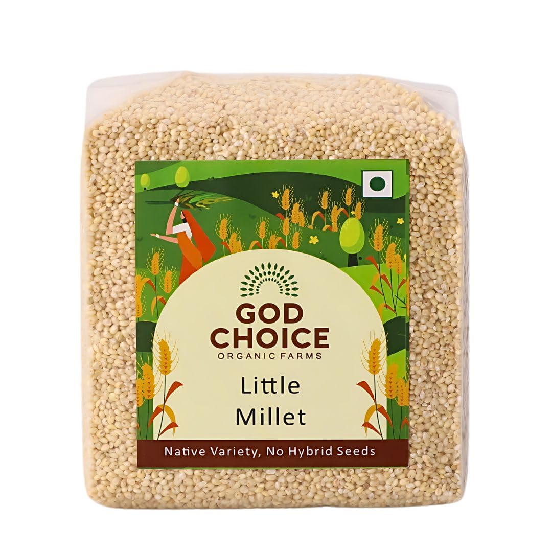 God Choice Organic Farms – Little Millets 500 Gm | Unpolished | Low GI | Native seeds | Vacuum packed