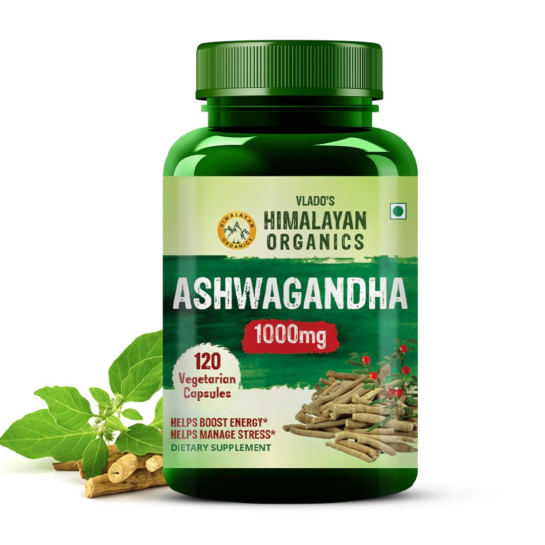 Himalayan Organics Plant Based Ashwagandha || 1000mg Serve || Energy & Endurance || 120 Veg Capsules