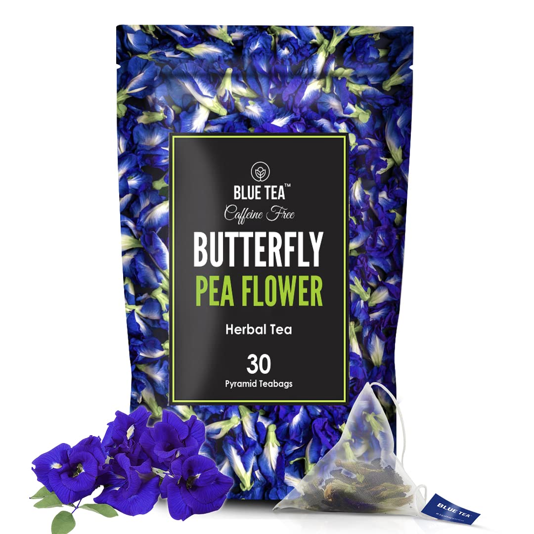 BLUE TEA – Butterfly Pea Flower Tea – 30 Tea Bags – Plant Based | Prime Savings Day | SUPER ANTIOXIDANT | Aparajita – Shankhpushpi | Flower Based – Herbal Tea – Caffeine Free – Detox Tea | Featured In Shark Tank | Zipper