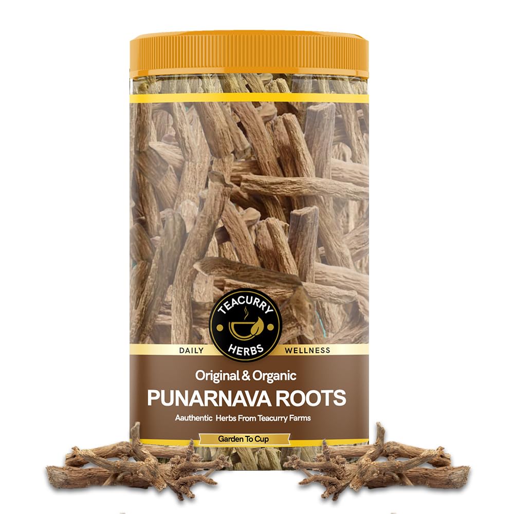 Teacurry Organic Punarnava Roots (70 Gram Pack) – Helps To Improve Digestion, Urinary, Kidney Overall Body Wellness | Sathi Jadi Booti, All Natural Ingredient