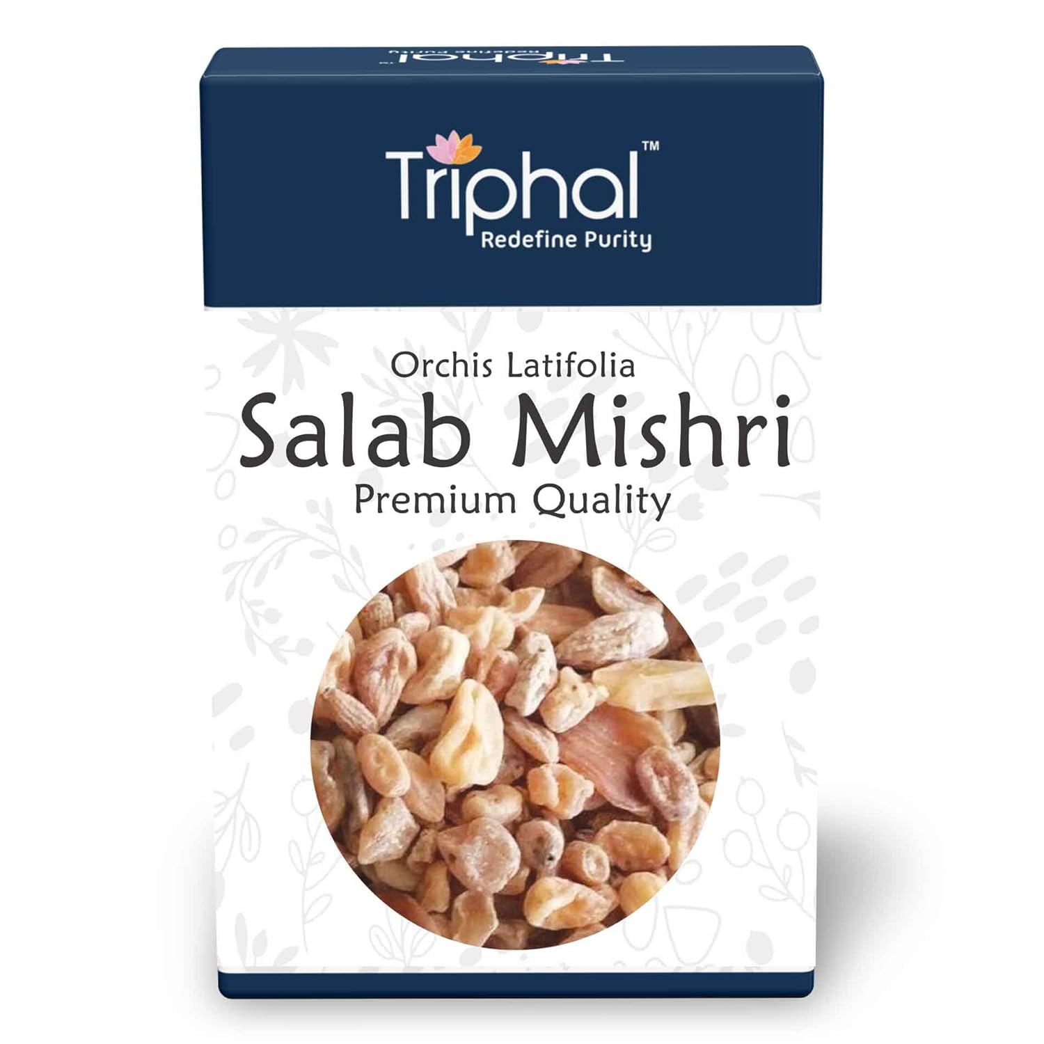 TRIPHAL Salab Mishri/Salam Misri – 50g | Original Whole (Sabut) Form | Pure and Natural