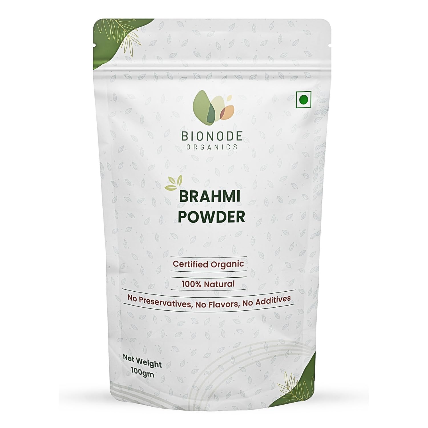 Bionode Organics Certified Organic Brahmi Powder | Bacopa Monnieri powder | 100% Pure & Natural | Brain & Memory Support | Hair & Scalp Health | No Additives | 100 gram (pack of 2)