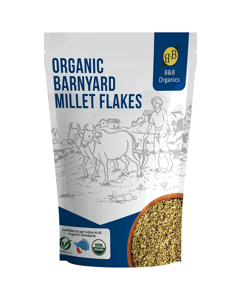 B&B Organics Barnyard Millet Flakes (250 g)/ Traditional Millet Flakes/Kuthiraivali Aval.