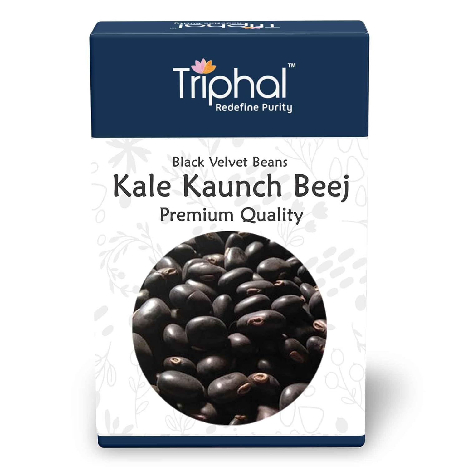 TRIPHAL Kale Kaunch Beej 200g | Organic Ayurvedic Mucuna Seeds For Reproductive Health | Non GMO, Edible Grade, Natural Konch Bij | Form – Whole (Sabut)