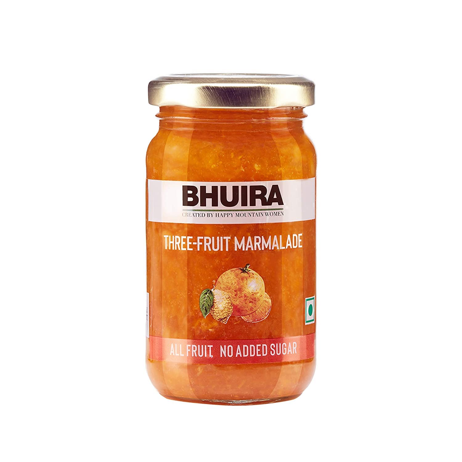 Bhuira Three Fruit Marmalade – 240g | All Natural – No Added Sugar, Preservatives, Artificial Colors | Handmade Himachal Vegan Spread | Breakfast Toast Jam | Healthy Snack, Guilt-Free