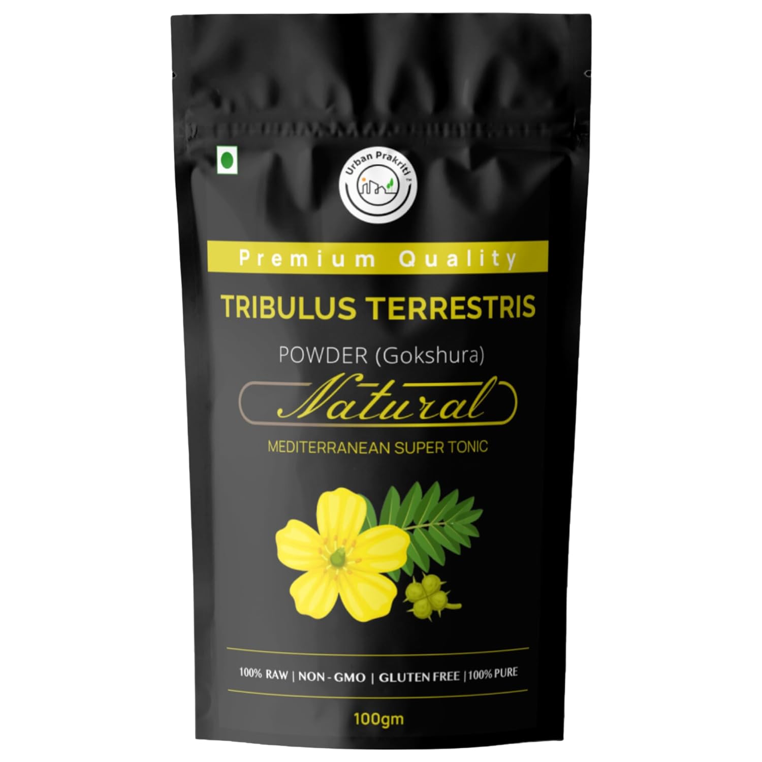 Urban Prakriti Gokhru/Gokshura (Tribulus Terrestris) Powder – 100g | 100% Raw, Pure & Natural | Non-GMO | No Preservatives | Ayurvedic Herb | Palleru/Nerunjil Powder | Natural Supplement for Adults