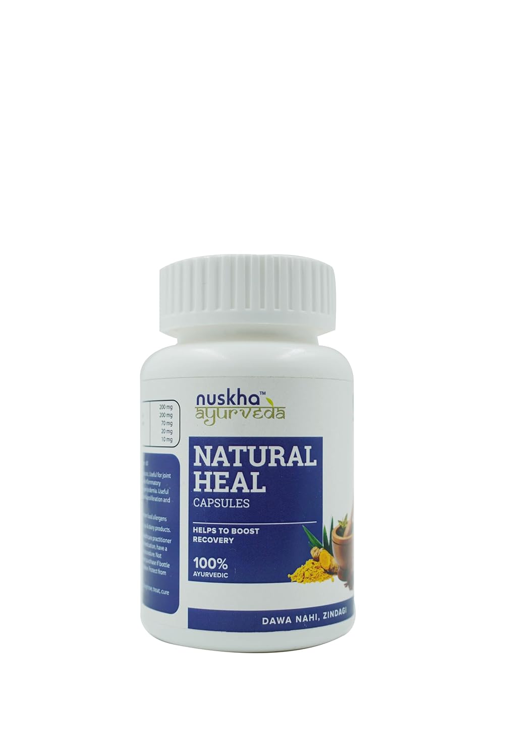 Nuskha Ayurveda Natural Heal Capsules, Natural Recovery Supplement, 60 Capsules