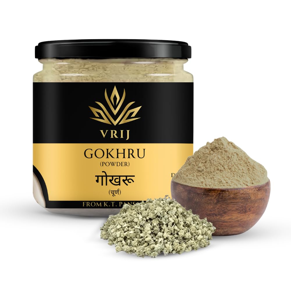 VRIJ Gokhru Powder 150g | Tribulus Terrestris | Organic Gokshura for Vitality, Muscle Strength & Testosterone Boost | Natural & Unadulterated