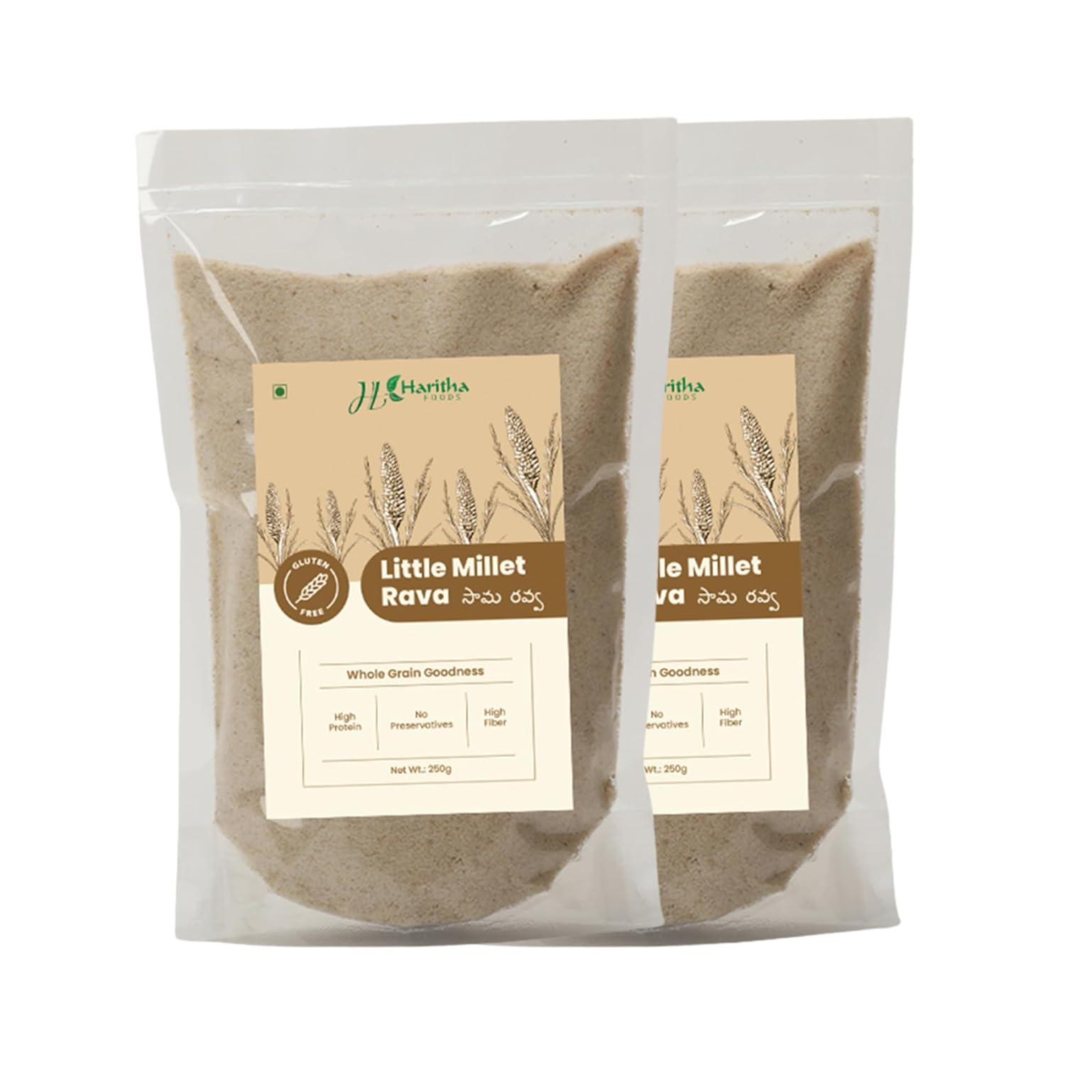 Haritha Foods Little Millet Rava 500g | 100% Natural & Gluten-Free | High in Fiber & Iron | Ideal for Upma, Idli, Pongal & More, 250g (Pack of 2)