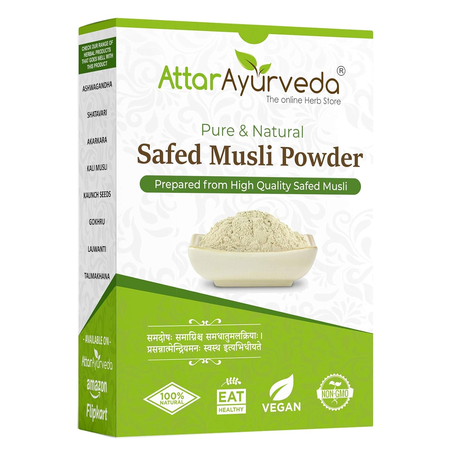 Attar Ayurveda Safed Musli Powder (100 grams) for Stamina and Energy | 100% Pure, Preservative free | No Artificial flavour or color added