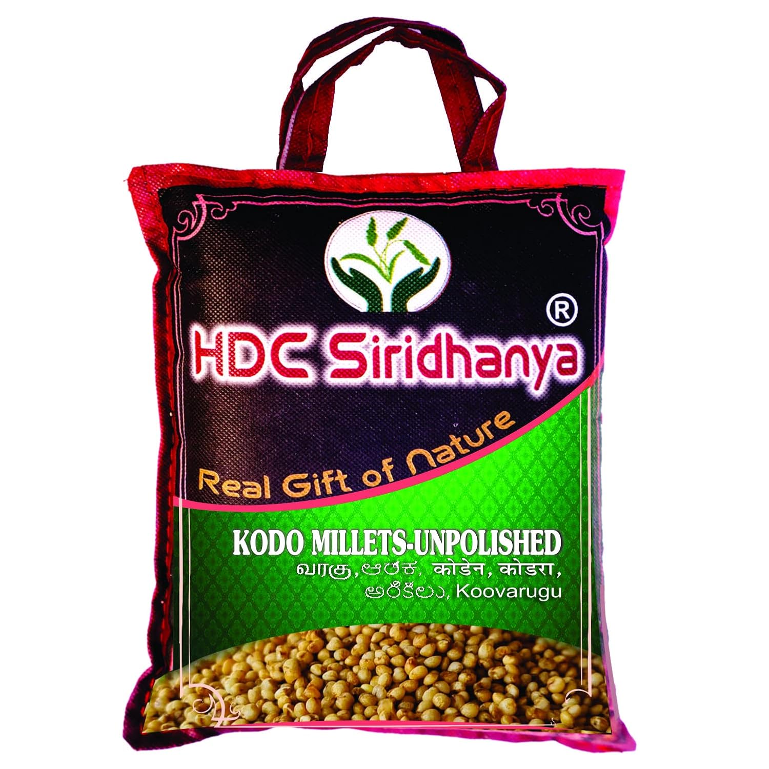 HDC Siridhanya Unpolished & Organic Positive Kodo Millet Vacuum Packed (12 Months Expiry) Organically Grown from Karnataka Gross wt 920g