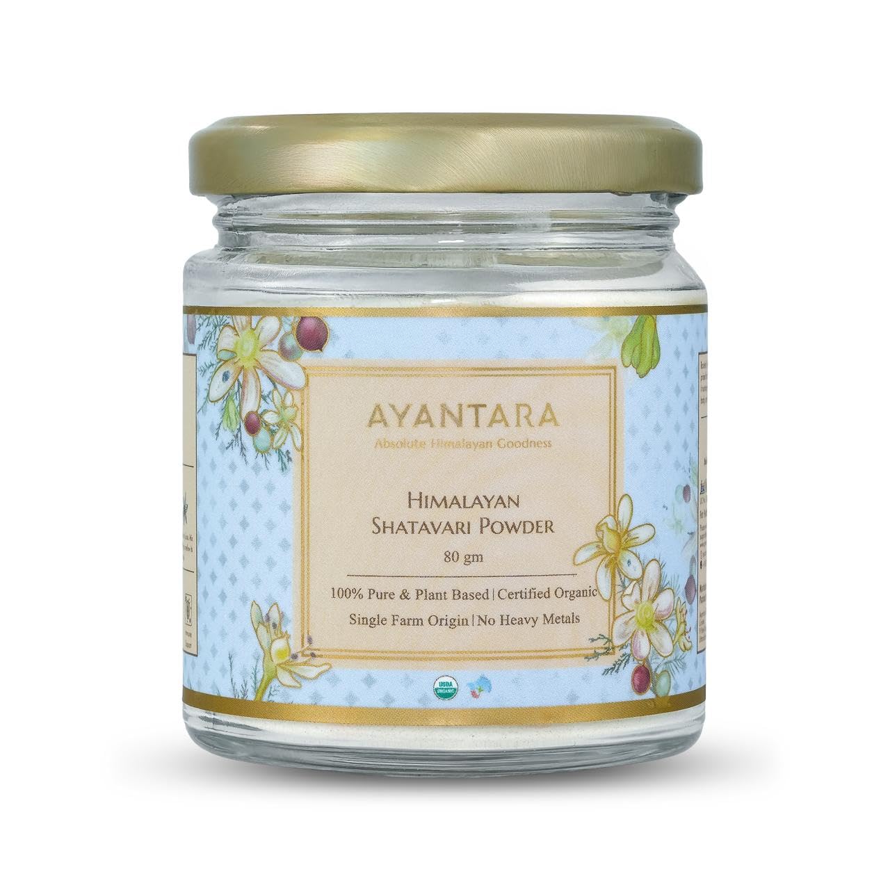 Ayantara Himalayan Shatavari Powder | 100% Natural & Organic | Ayurvedic Adaptogen for Women’s Health & Hormonal Balance | Immunity & Vitality Booster | No Preservatives | 80g