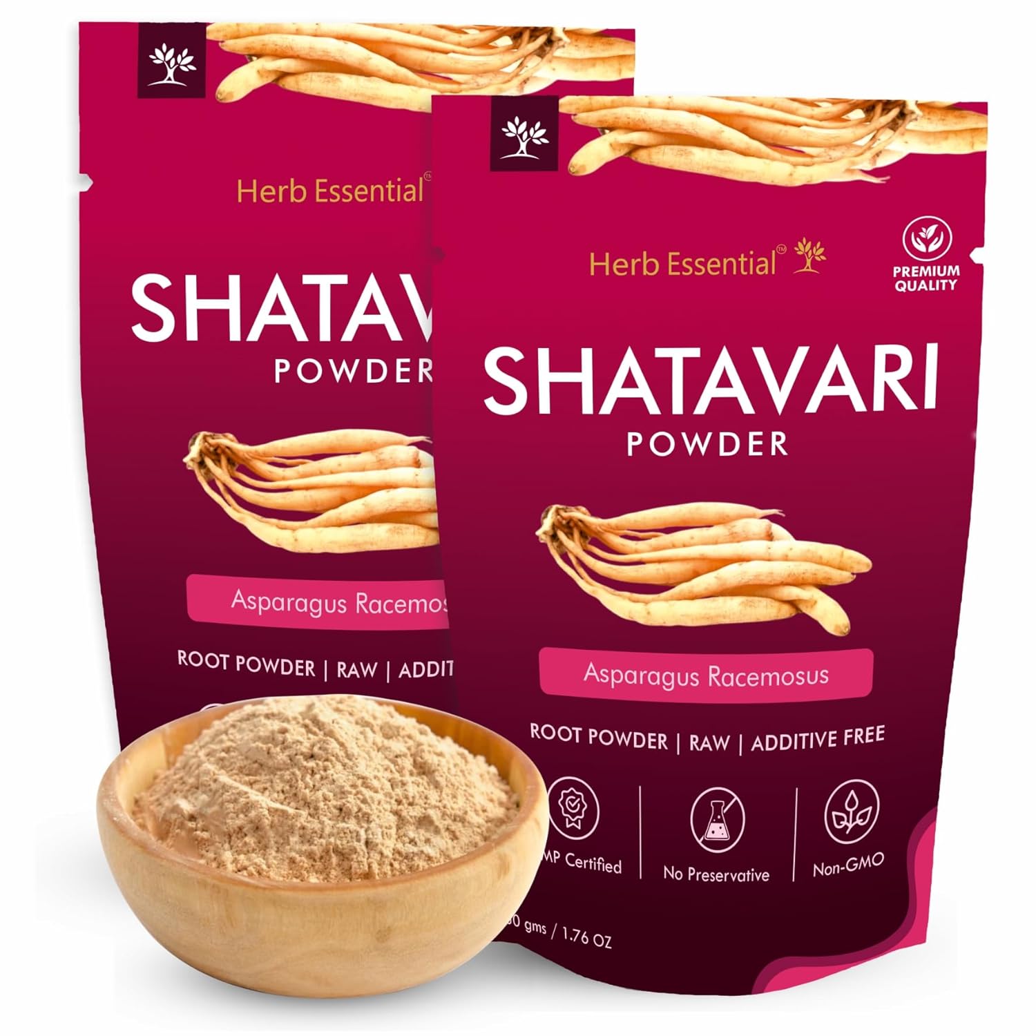 Herb Essential Shatavari 50g (Pack of 2) Pure & Natural| Women’s Wellness|Asparagus racemosus Powder | Rejuvenative for Vata and Pitta | Herbal Supplement