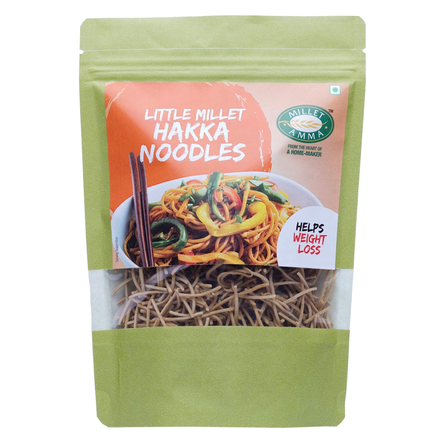Millet Amma Little Millet Hakka Noodles | 180 Gms Pack | Easy & Ready To Cook | Zero Maida & 100% Vegan | Best Choice For Instant Breakfast & Dinner | Healthy Foods | Gluten Free
