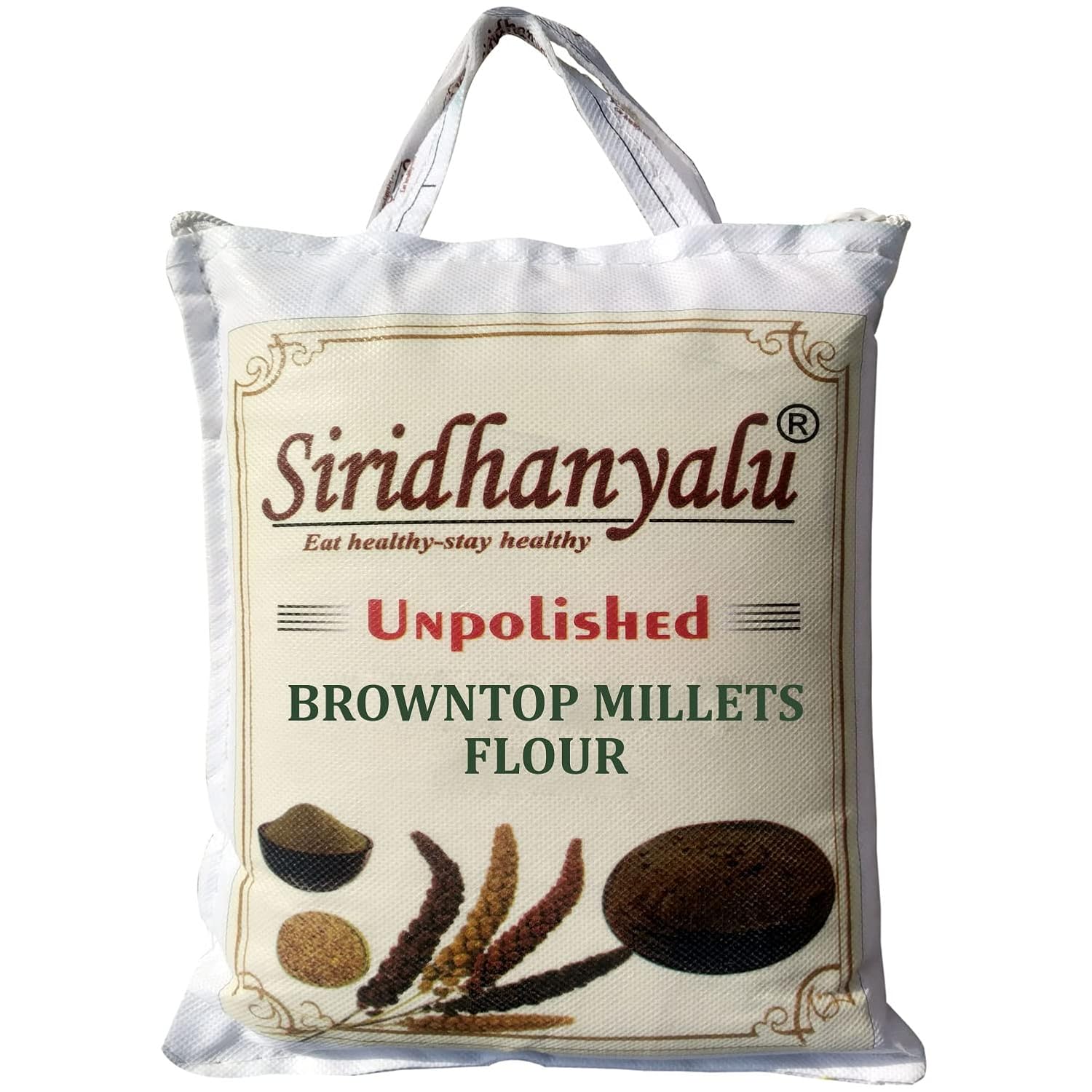 SIRIDHANYALU Browntop Millet Flour (Unpolished & Organic) | Gluten Free Browntop Millet Atta (Powder) For Diabetes | Browntop Millet Flour For Weightloss Online New Tech Rock-Hard Vacuumed Pack