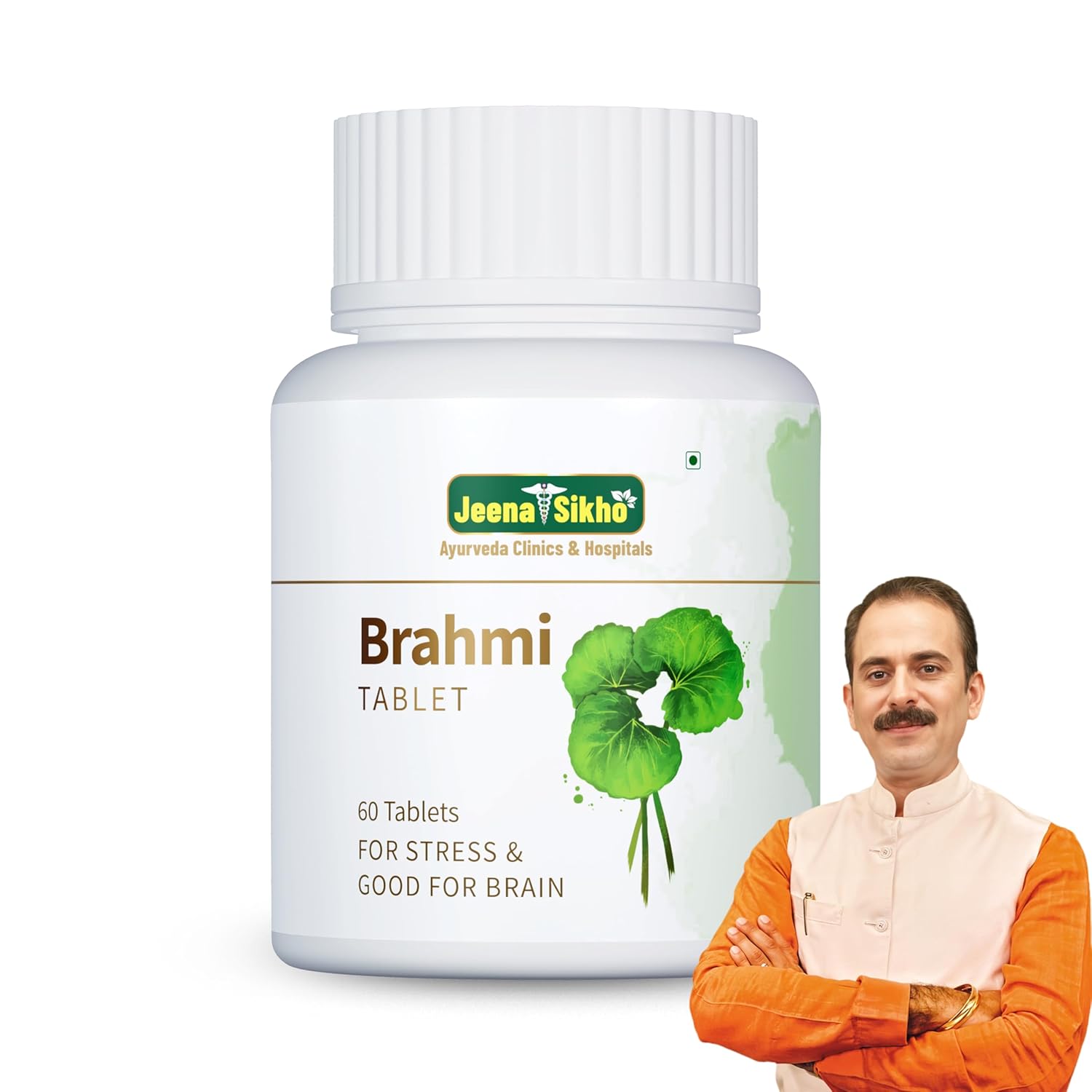 Jeena Sikho Brahmi Mind Wellness Tablets | 100% Pure & Natural | Stress Relief | Natural Health Supplement – 60 Vegetarian Tablets