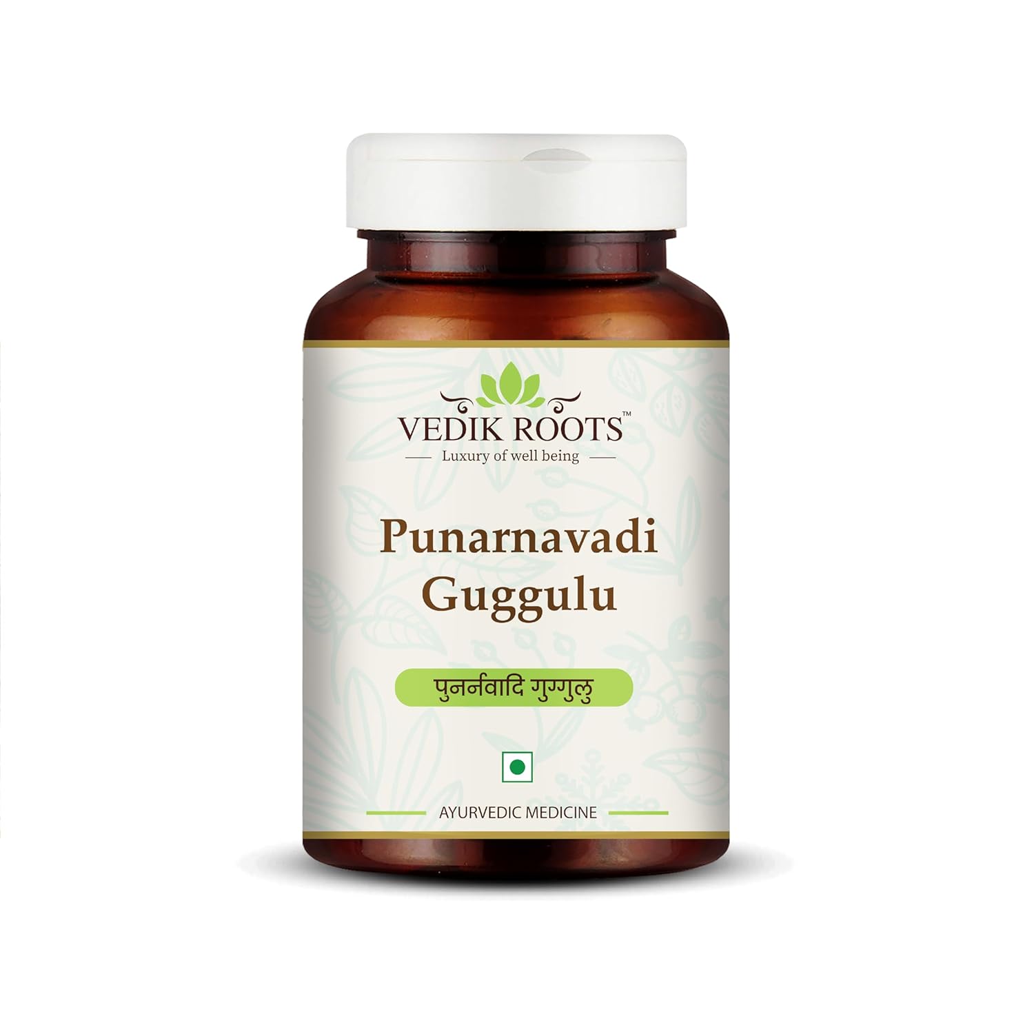 Vedikroots Punarnavadi Guggulu – Natural Diuretic | Promotes Healthy Liver & Kidney Functions | Ayurvedic Supplement For Swelling 60 Tab ((Pack-1))