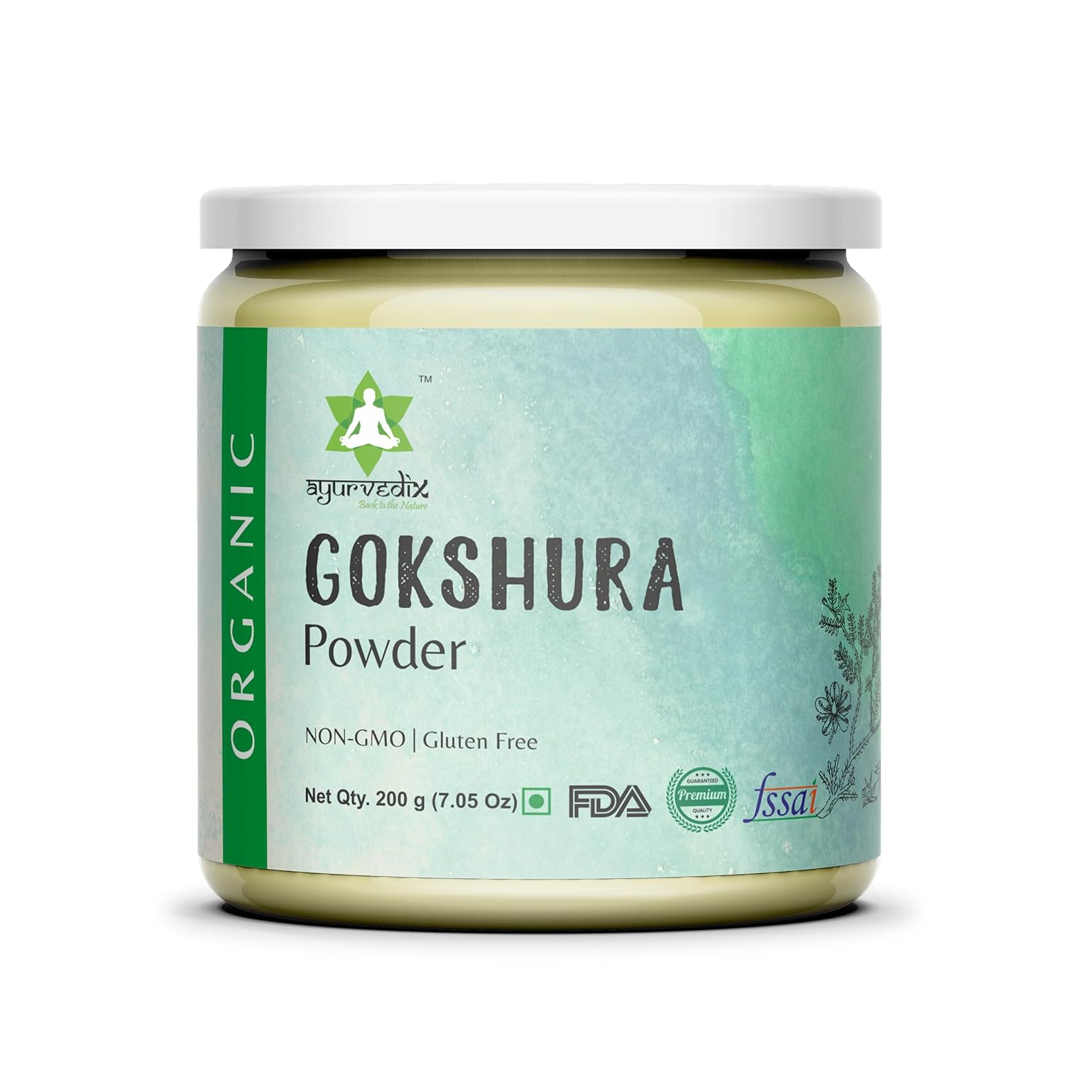 Ayurvedix Organic Gokshura Powder | Gokhru Powder | Tribulus Terrestris Powder for Overall Wellness – 200 Gram, Pack of 1