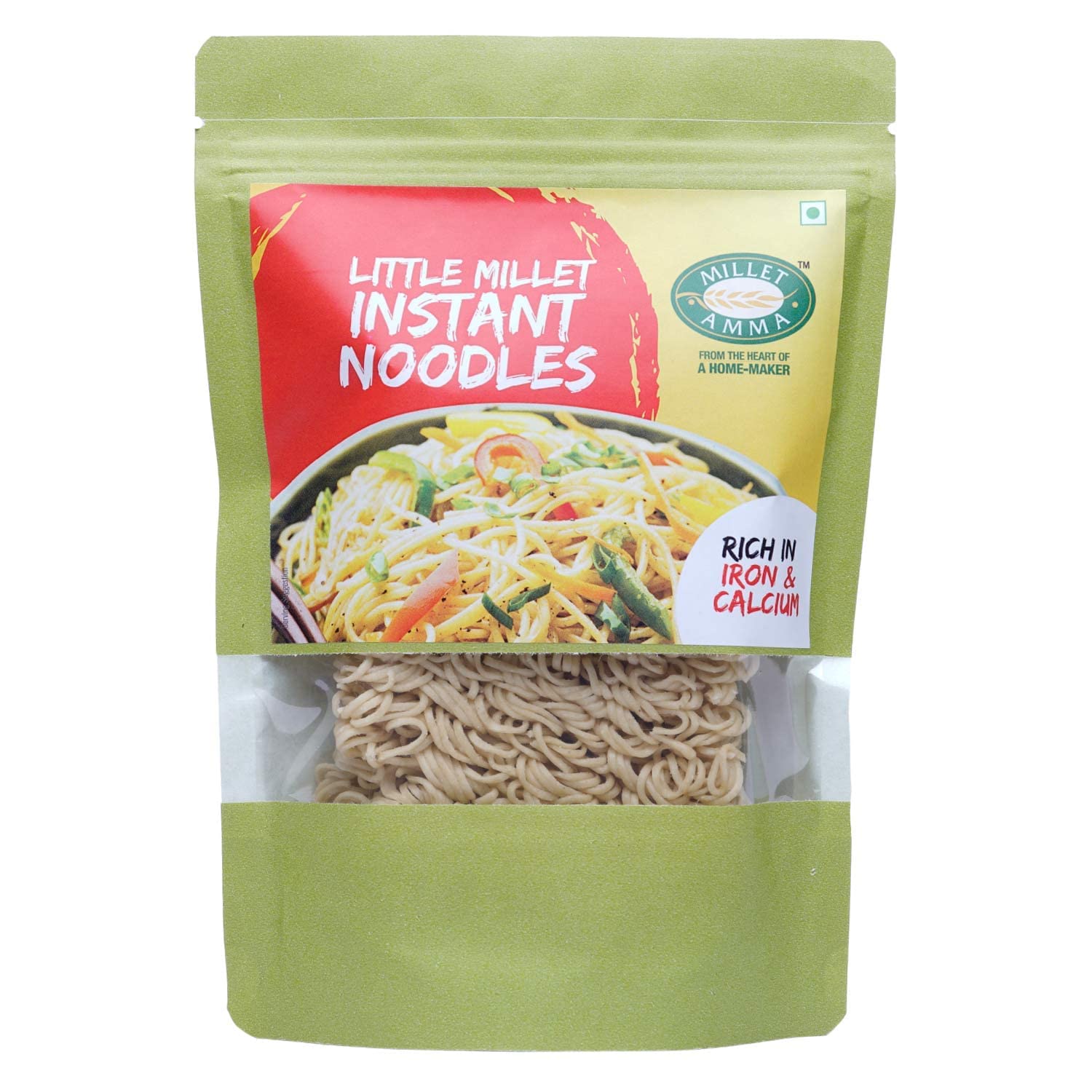 Millet Amma Little Millet Instant + Jowar Millet Noodles Combo – 350 Gms, Pack of 2 – Each 175 Gms, Easy & Ready to Cook, Zero Maida & Vegan, Best Choice for Instant Breakfast & Dinner