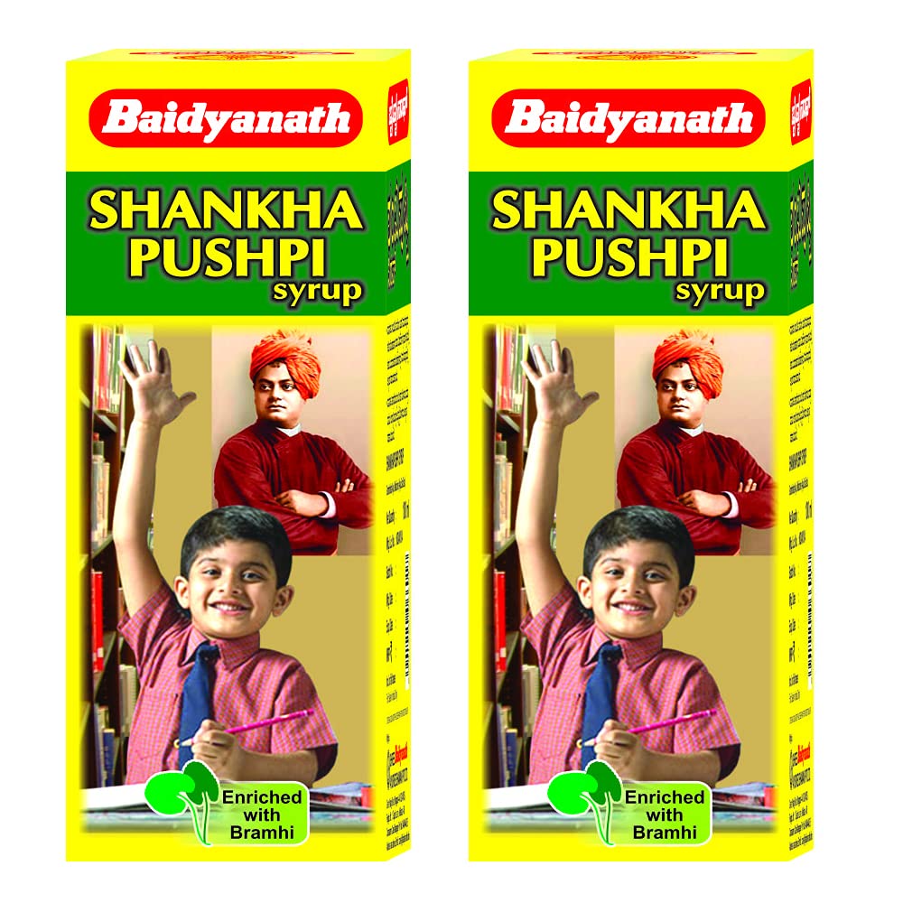 Baidyanath Shankhapushpi Syrup I Concentration Supplement I Mental Health Supplement I 100 ml (Pack of 2)