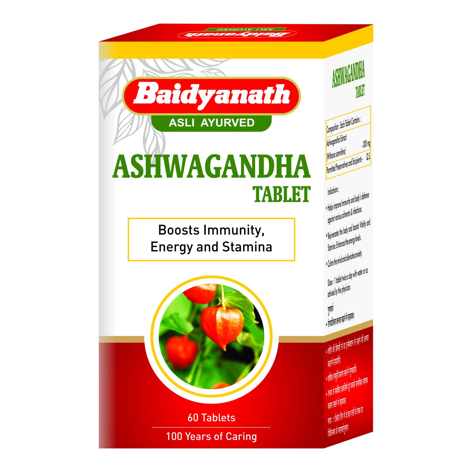 Baidyanath Ashwagandha Tablet I Immunity Booster I Antioxidant I Rejuvenate mind & Body – 60 Tablets