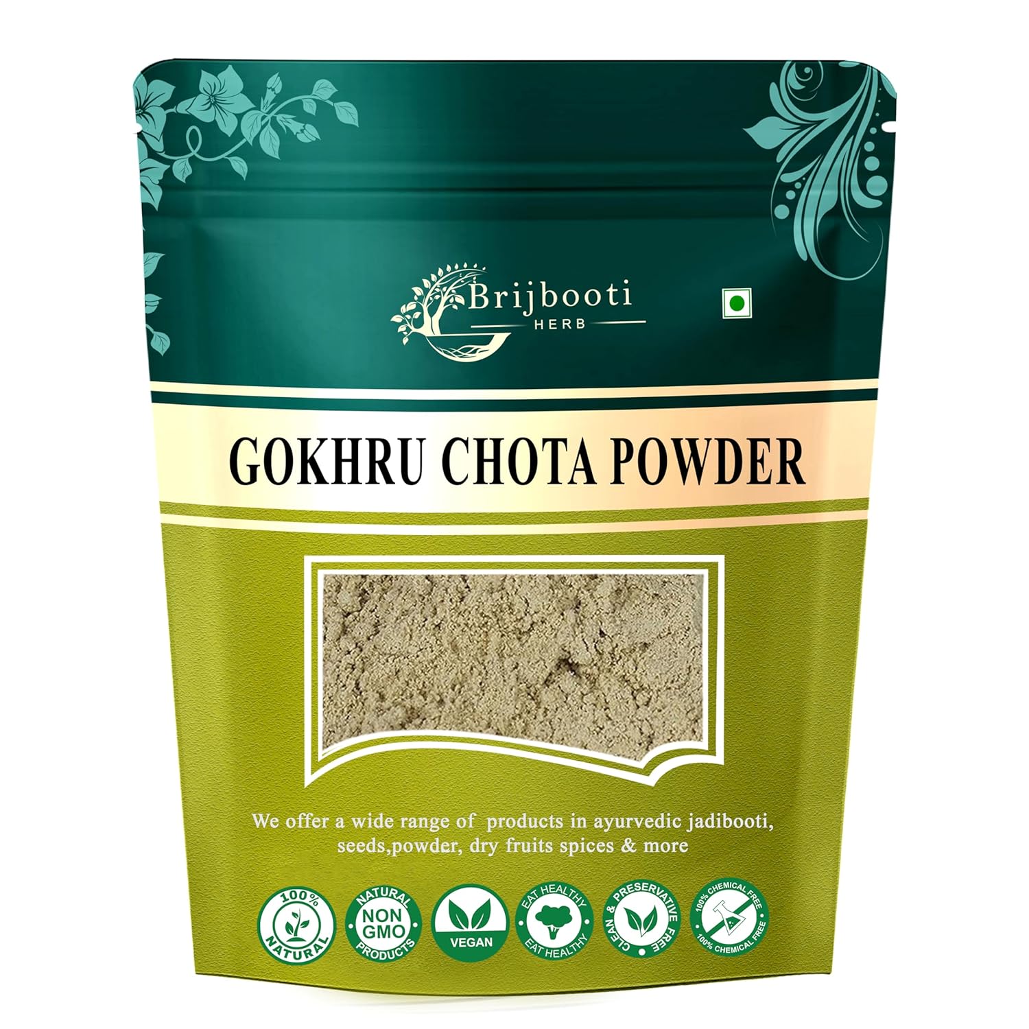 Birju Mahavir Gokhru Powder – Gokshura Powder, Multi-colored, 100 gram