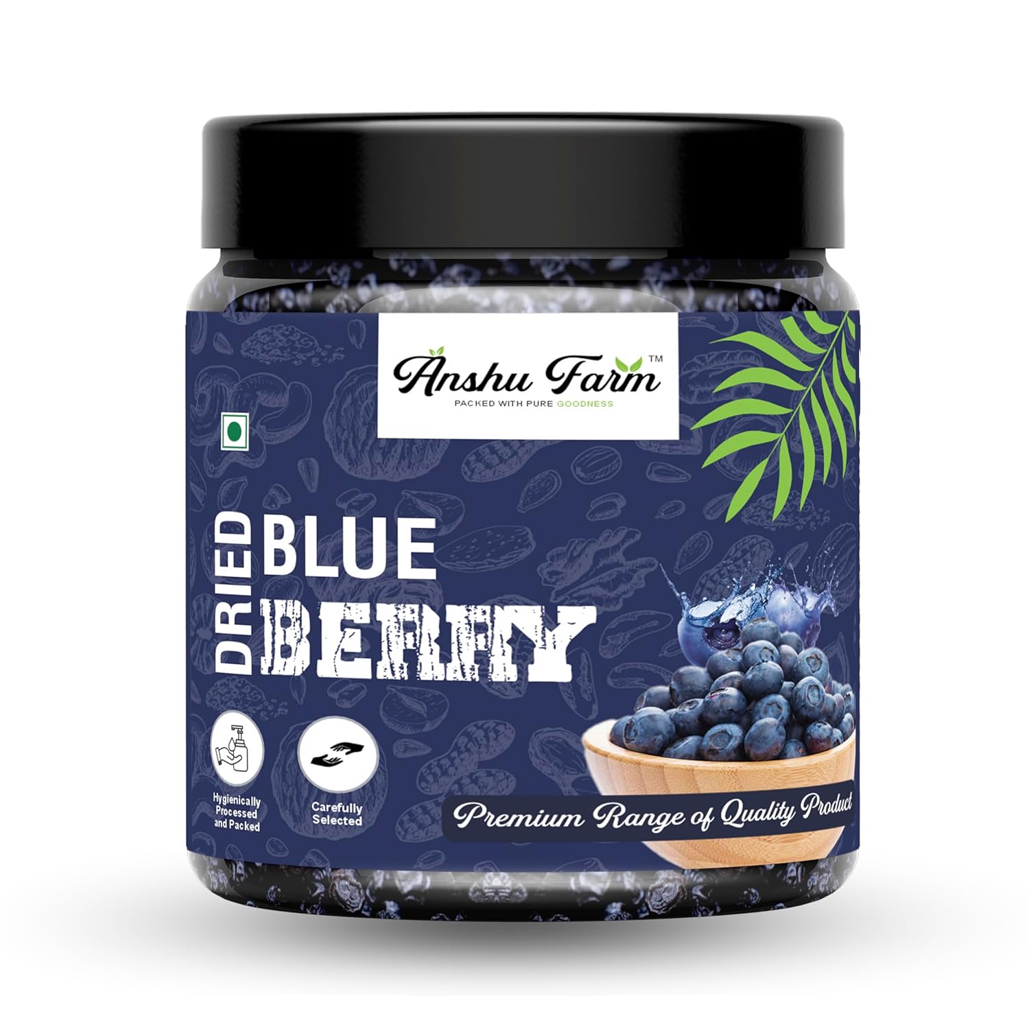 Anshu Farm Dried Blueberry Plum 250g | Whole & Naturally Sweet | High in Antioxidants & Fiber | Healthy Snack | Blueberry Dried Superfood | Premium Dry Fruit