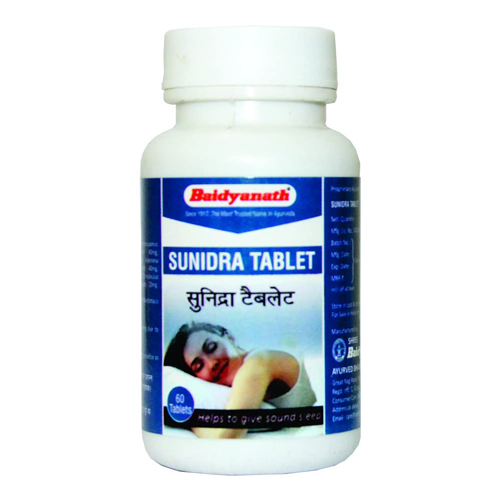 Baidyanath Asli Ayurved Sunidra Tablets | Ayurvedic Herbal Formula with Jatamansi & Shankhpushpi – 60 Tablets (Pack of 2)