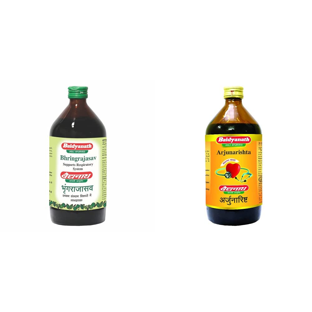 Baidyanath Bhringrajasava 450 ml Syrup & Baidyanath Arjunarishta Liquid 450 ml