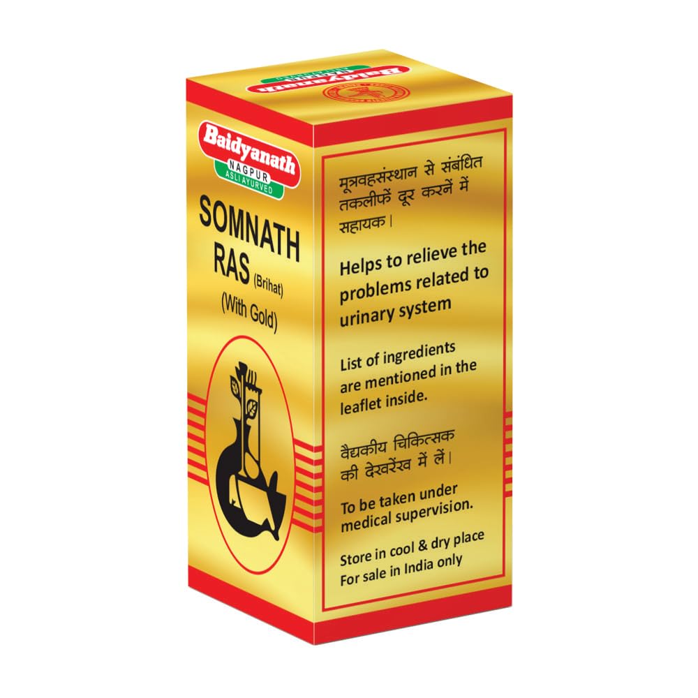 Baidyanath Somnath Ras Brihat with gold | Urinary Support – 10 Tablets
