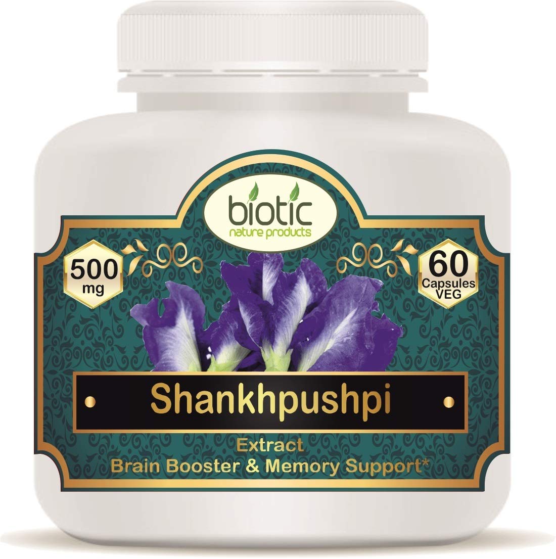 Biotic Shankhpushpi Capsules Extract 500mg – 60 Veg Capsules