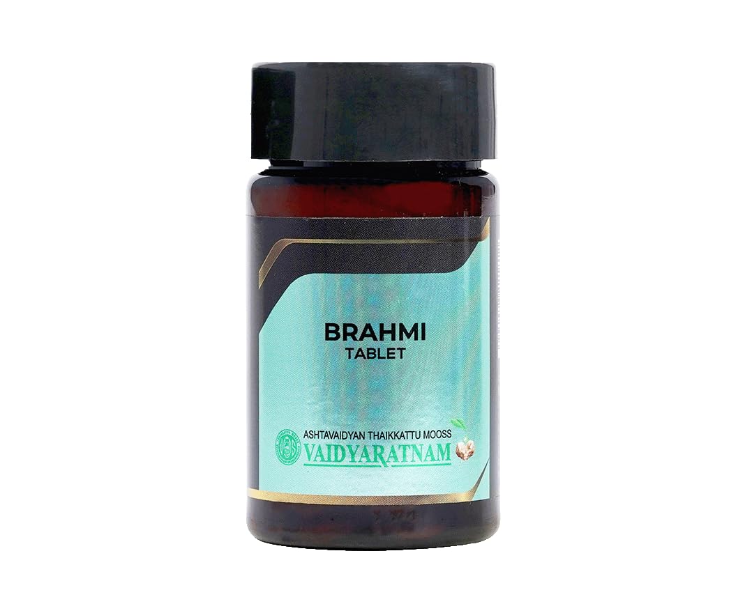 Brahmi Tablet | Ayurvedic Brain Tonic for Memory, Focus & Mental Clarity | Natural Cognitive Support Supplement by VAIDYARATNAM