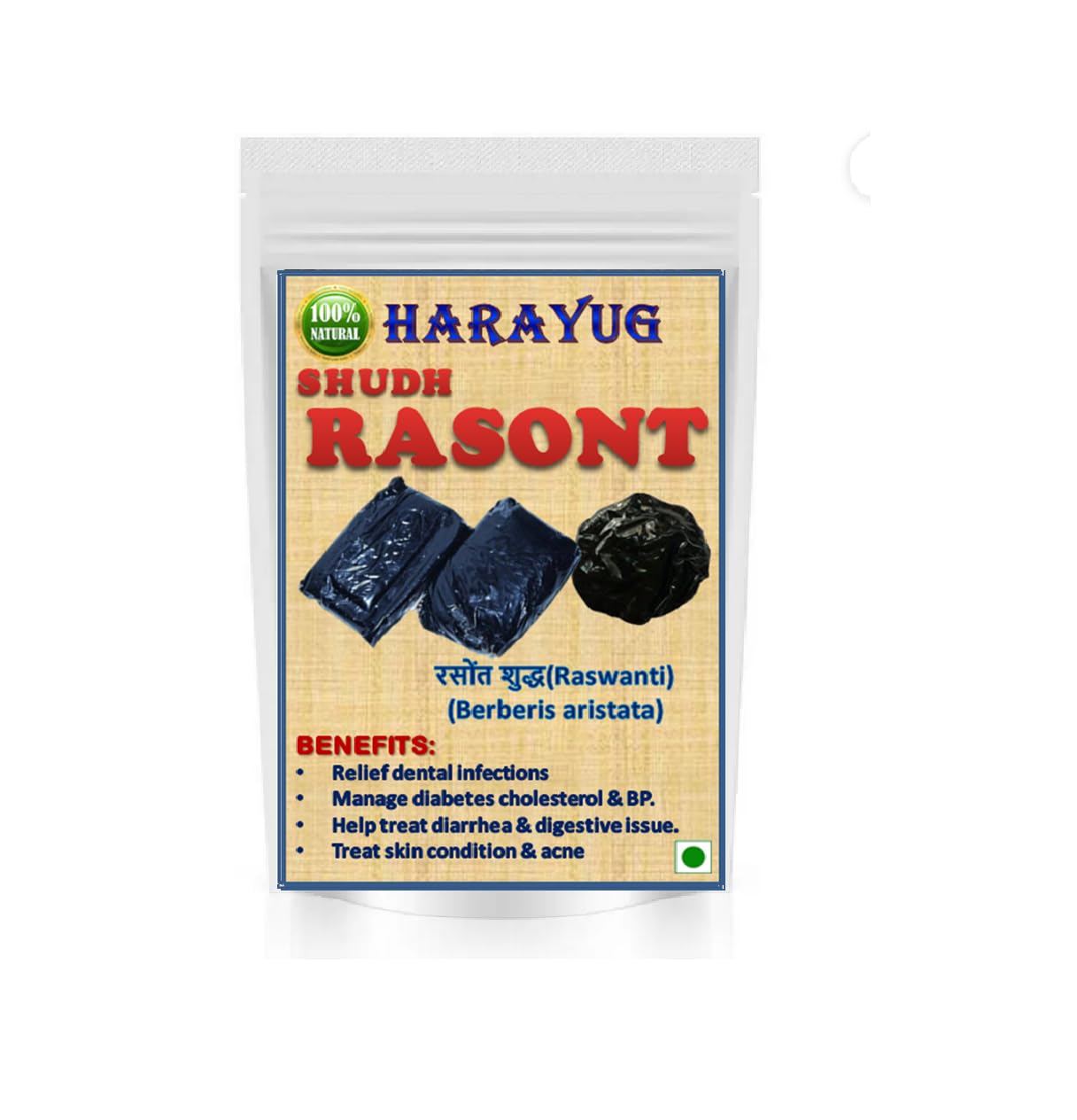 HARAYUG shudh Rasaut – Raswanti – Rasanjana – Rasavanti – Berberis Aristata Root Gum – 100g