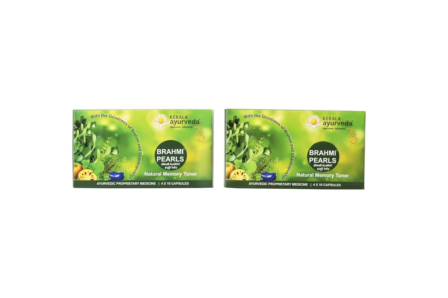 Kerala Ayurveda Brahmi Pearls | Capsules for Memory and Stress Relief | With Brahmi & Phyto-Actives | 40 Capsules (Pack of 2)