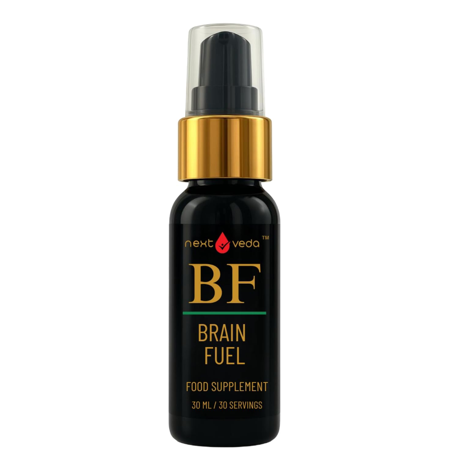 NextVeda Brain Fuel – Ayurvedic Brain Supplement Spray for Focus, Memory & Clarity | Natural Herbal Formula with Ashwagandha, Gotu Kola, Lemon Balm | 30ml Oral Spray