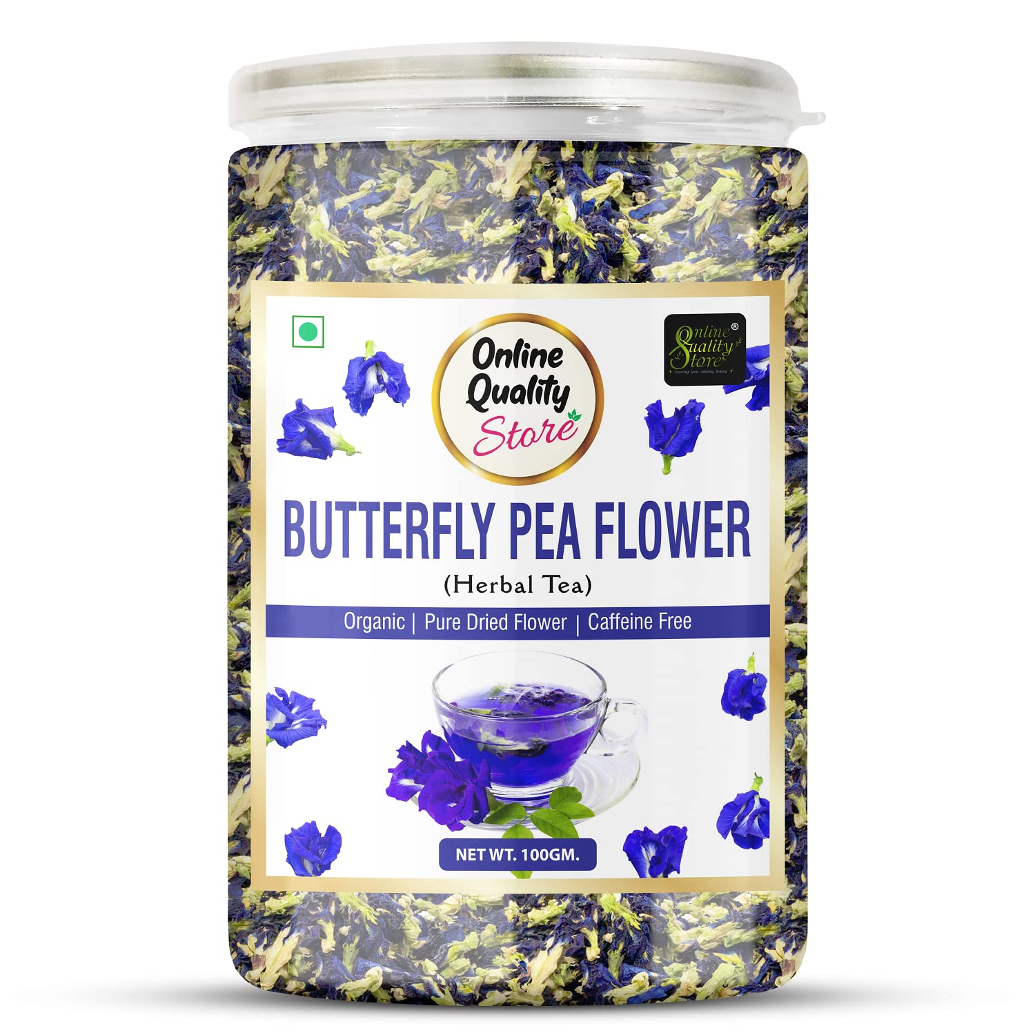 Online Quality Store Butterfly Pea Flower Tea-100g | 100% Natural Herbal Tea | Blue Pea Tea | Steep as Hot or Iced Tea