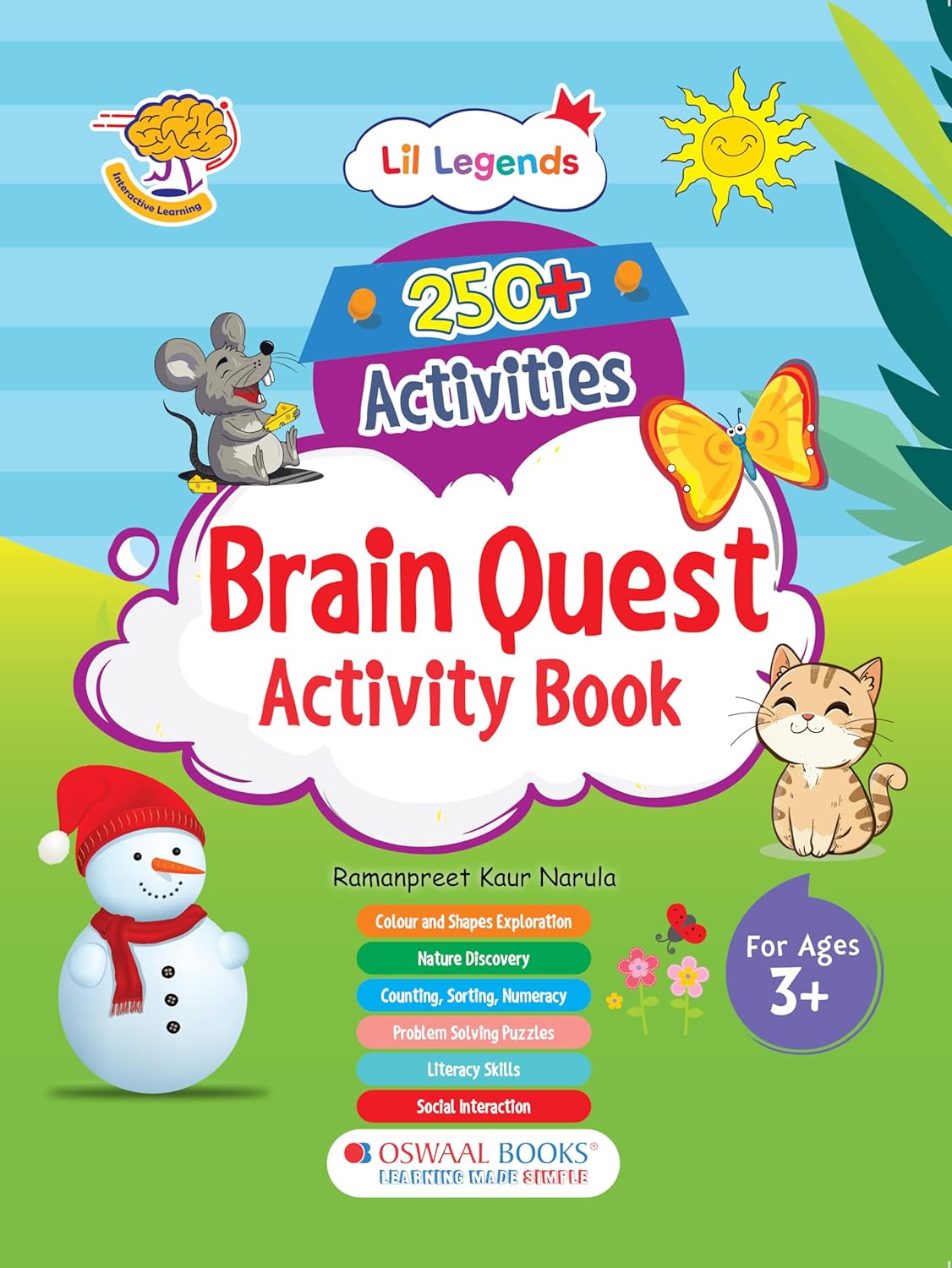 Oswaal 250+ Activities Brain Quest Activity Book for Early Learning Kids (Age 3+), Brain Booster,Problem-Solving Puzzles, Colours & Shapes, Counting, Sorting, Numeracy, Word Search & Educational Games