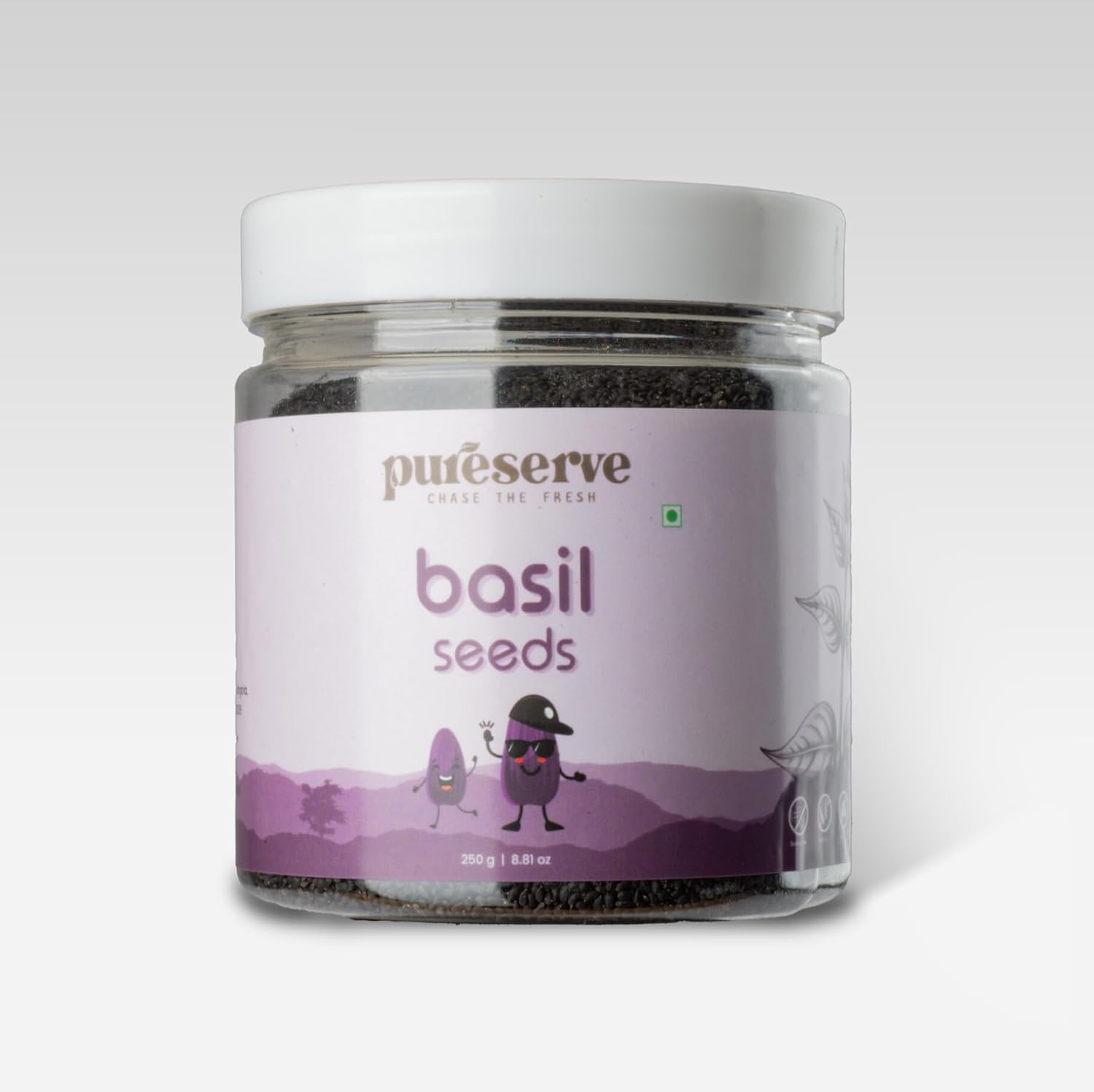 Pureserve Premium Basil Seeds 250g – Superfood for Weight Loss & Digestion |Sabja Seeds | High Fiber & Omega-3 | Natural Detox & Hydration Booster | Ideal for Smoothies & Drinks | Gluten-Free & Vegan