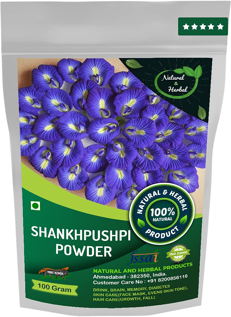 Shankhpushpi Powder | Convolvulus Pluricaulis | Shankhini For Drink, Skin Care(Face Mask, Evens Skin Tone), Hair Care – 100 Gm