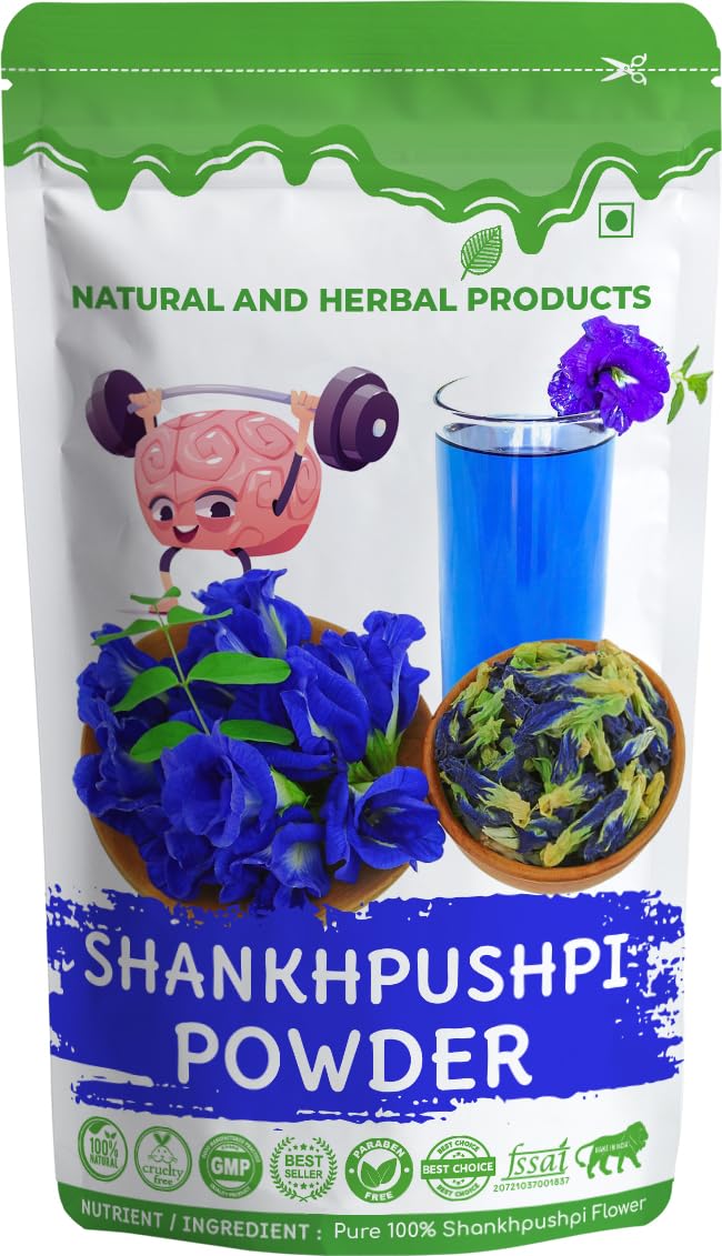 Shankhpushpi Powder For Drink | Brain Memory | Memory Booster | Eating | Drinking | Juice | Edible | Tea | Herbal Hair Growth | Convolvulus Pluricaulis | Shankhini | Blue Pea | Immunity | Herbal | Organic | Natural | Pure | Original